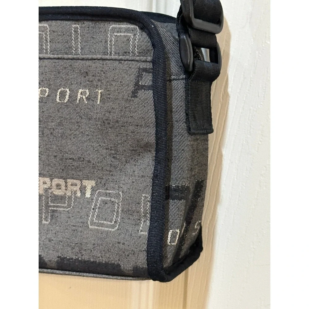 Polo Sport Ralph Lauren Crossbody Bag Grey Black Jacquard Logo Vintage Side Bag